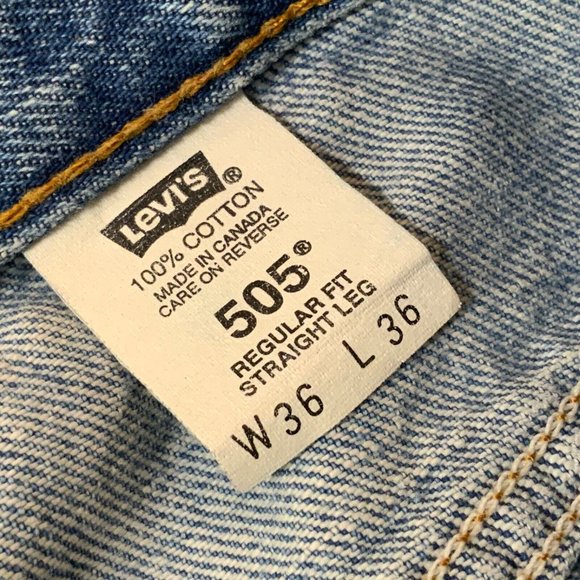Vintage LEVI’S Mens Jeans Sz 36x36 Straight Leg 505 Red Tab Faded Blue Denim - Picture 2 of 12
